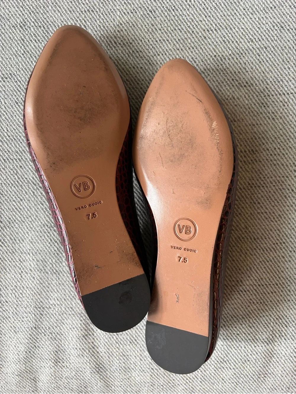 Veronica Beard Wine Croc-Embossed Leather Loafers - Picture 4 of 6